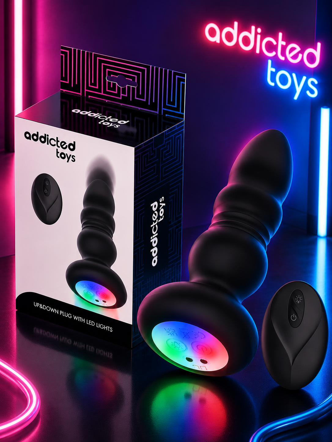 ADDICTED TOYS - PLUG ANAL ROTATIF ET VIBRANT, TÉLÉCOMMANDE AVEC  LED