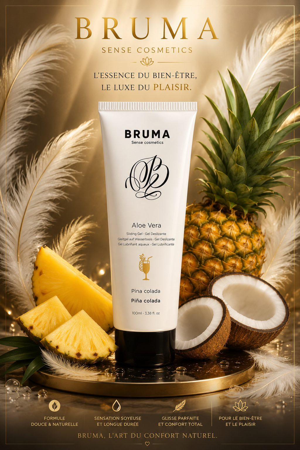 BRUMA - GEL GLISSANT À L''ALOE VERA SAVEUR PINA COLADA 100 ML