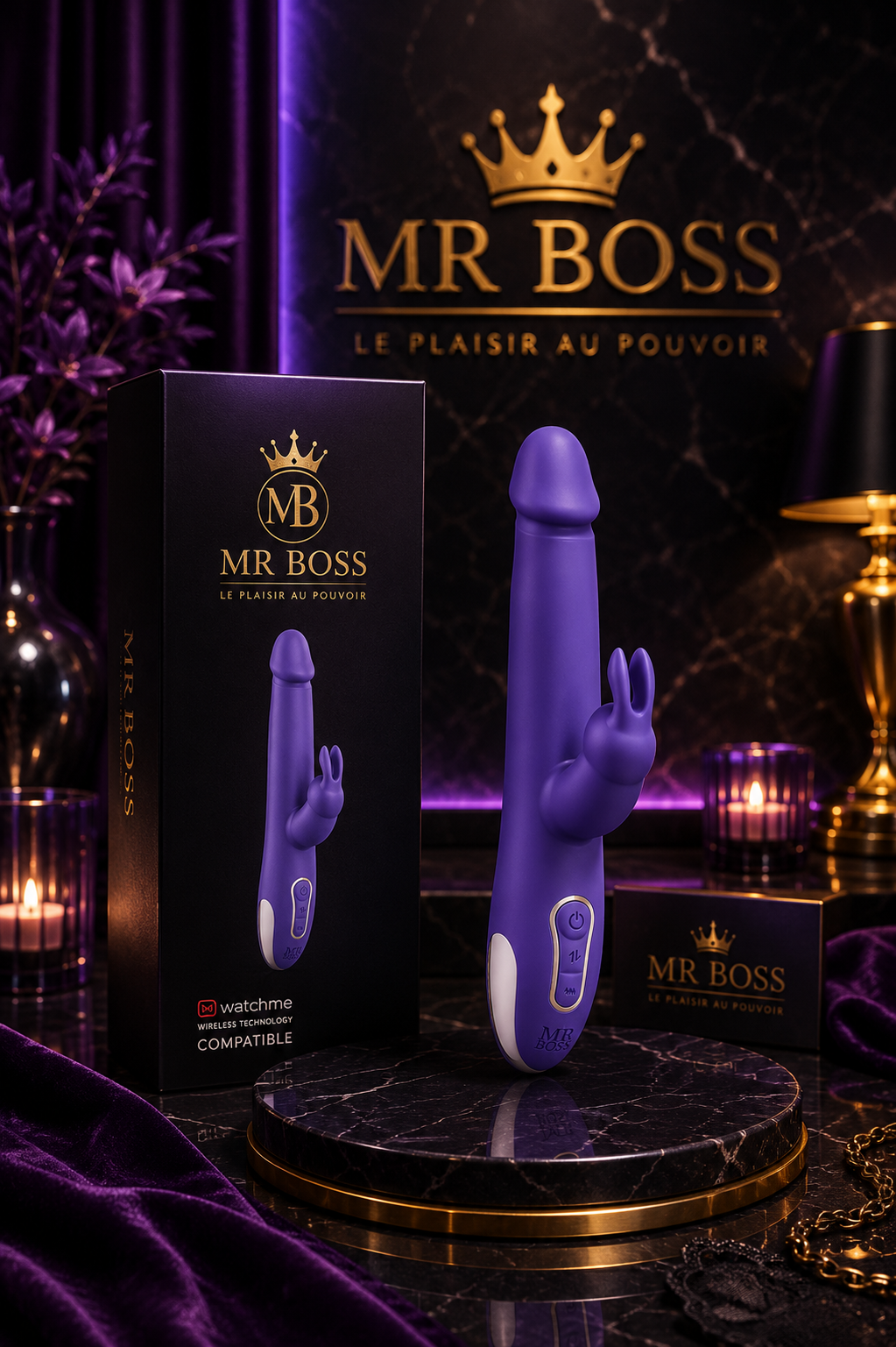 MR BOSS - VIBRATEUR ET ROTATEUR ARTURO COMPATIBLE AVEC LA TECHNOLOGIE SANS FIL WATCHME