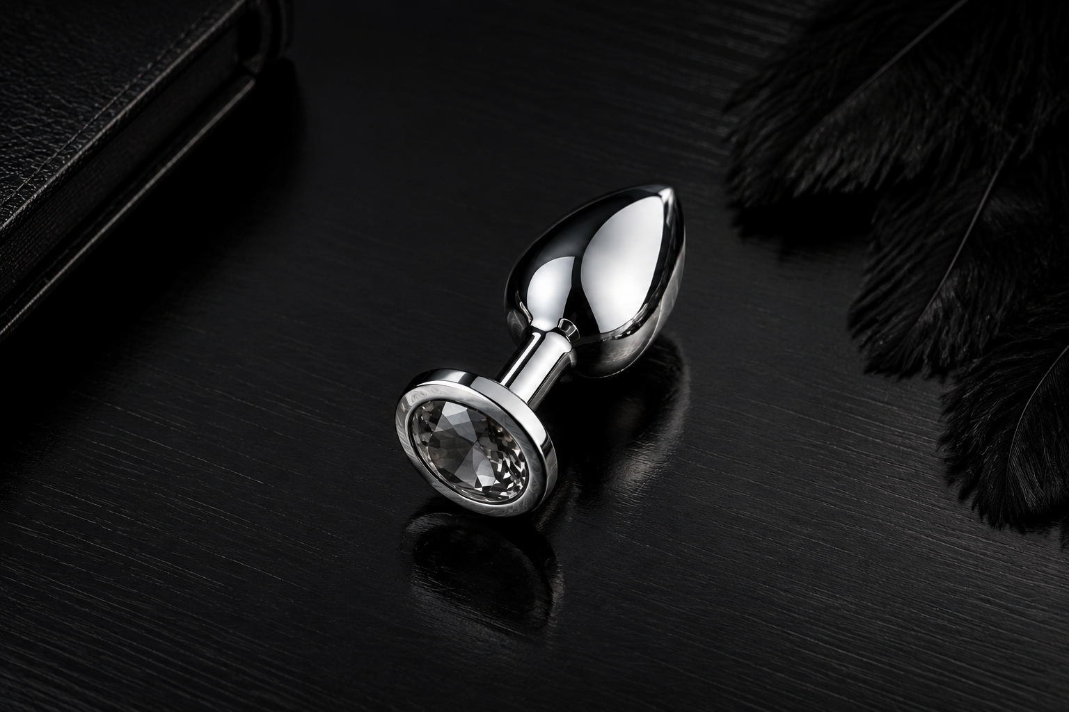 INTENSE - PLUG ANAL EN MÉTAL ALUMINIUM  NOIR TAILLE M