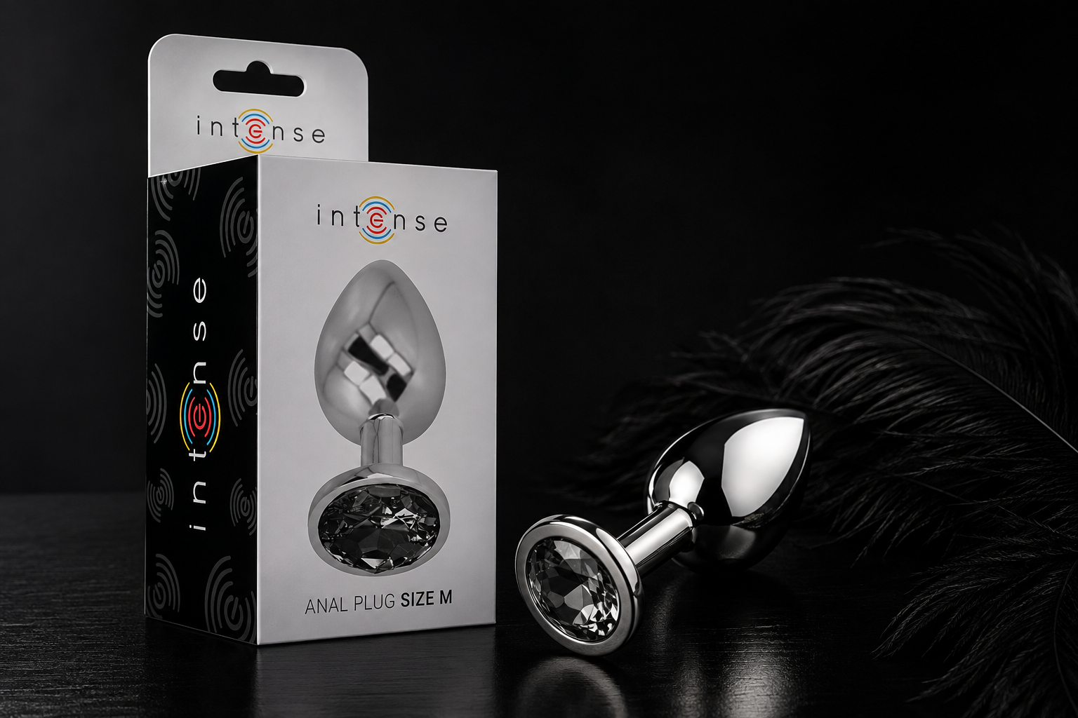 INTENSE - PLUG ANAL EN MÉTAL ALUMINIUM  NOIR TAILLE M