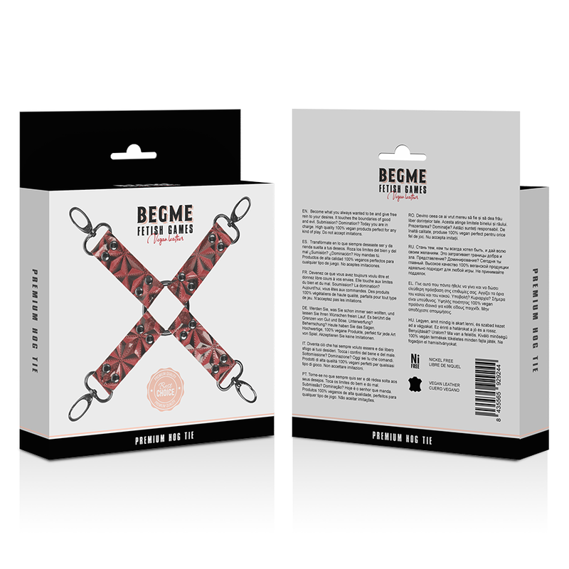 BEGME - CRAVATE EN CUIR VÉGAN PREMIUM ÉDITION ROUGE