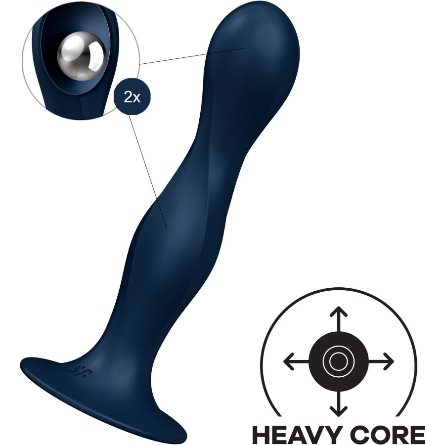 SATISFYER - DOUBLE BALL-R BLEU ET GRENAT