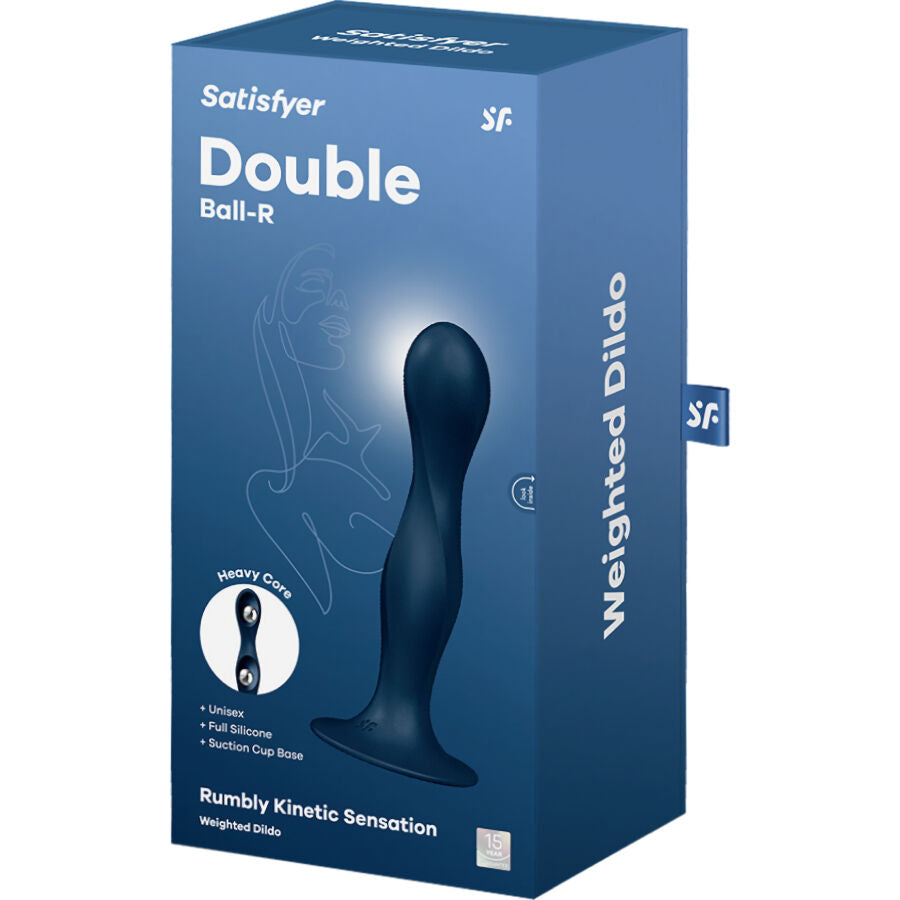SATISFYER - DOUBLE BALL-R BLEU ET GRENAT
