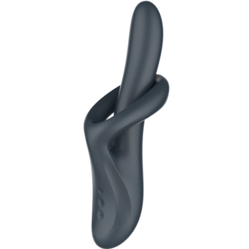 SATISFYER - HEAT FLEX 4 VIBRATEUR EFFET CHAUFANT 12 VIBRATIONS BLEU ET GRIS