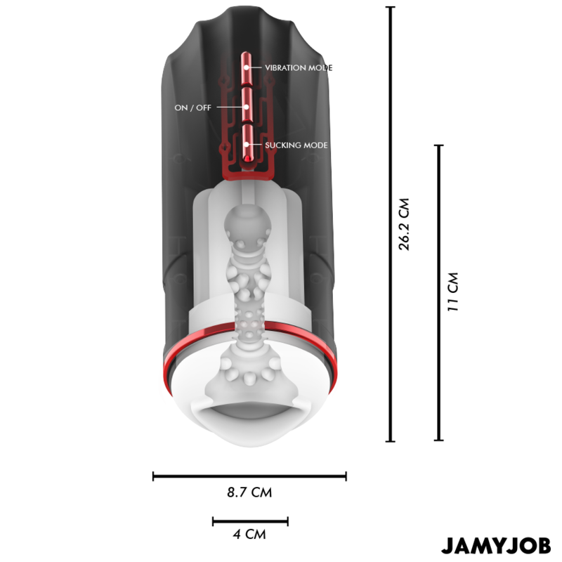 JAMYJOB - MASTURBATEUR BUCCAL AUTOMATIQUE MEGABITE 5 MODES D'ASPIRATION ET DE VIBRATION