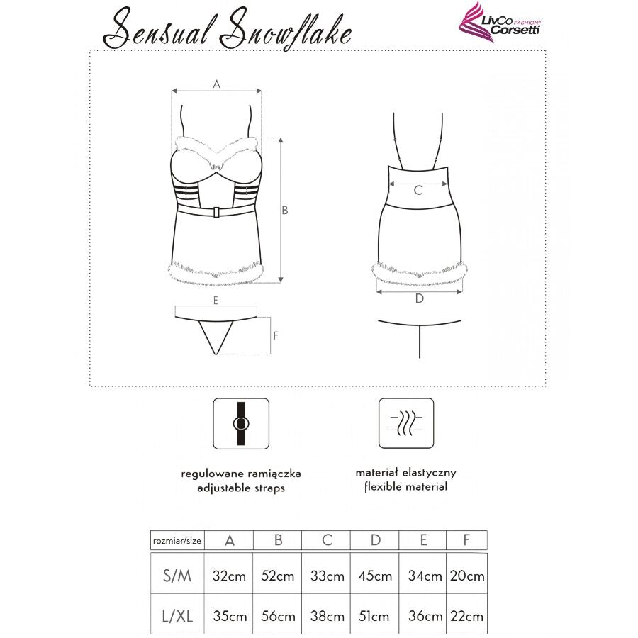 LIVCO CORSETTI FASHION - SENSUAL SNOWFLAKE LC CHEMISE DE NOËL + STRING + BANDEAU