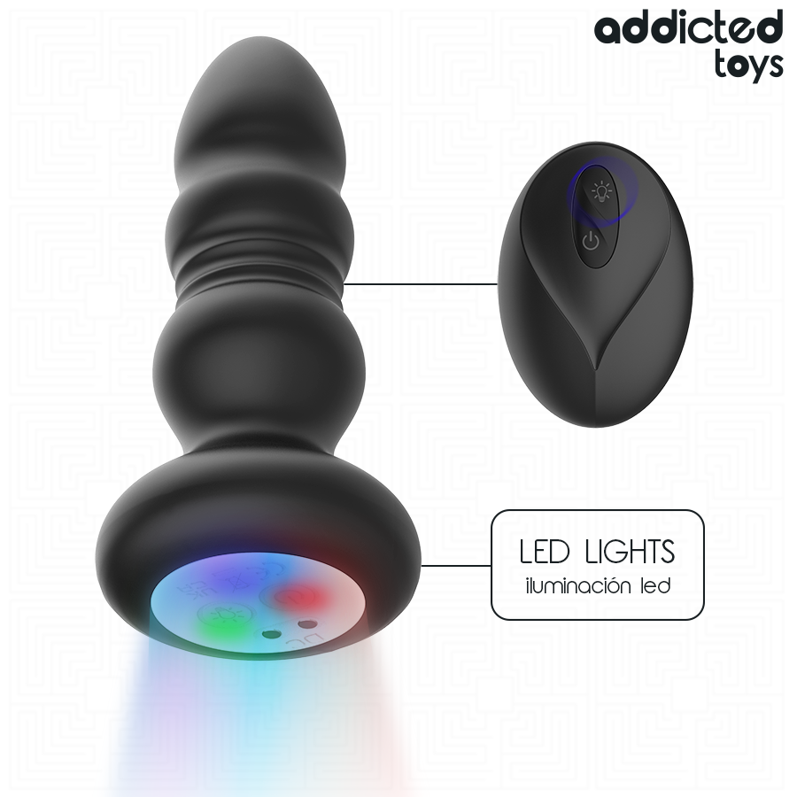 ADDICTED TOYS - PLUG ANAL ROTATIF ET VIBRANT, TÉLÉCOMMANDE AVEC  LED