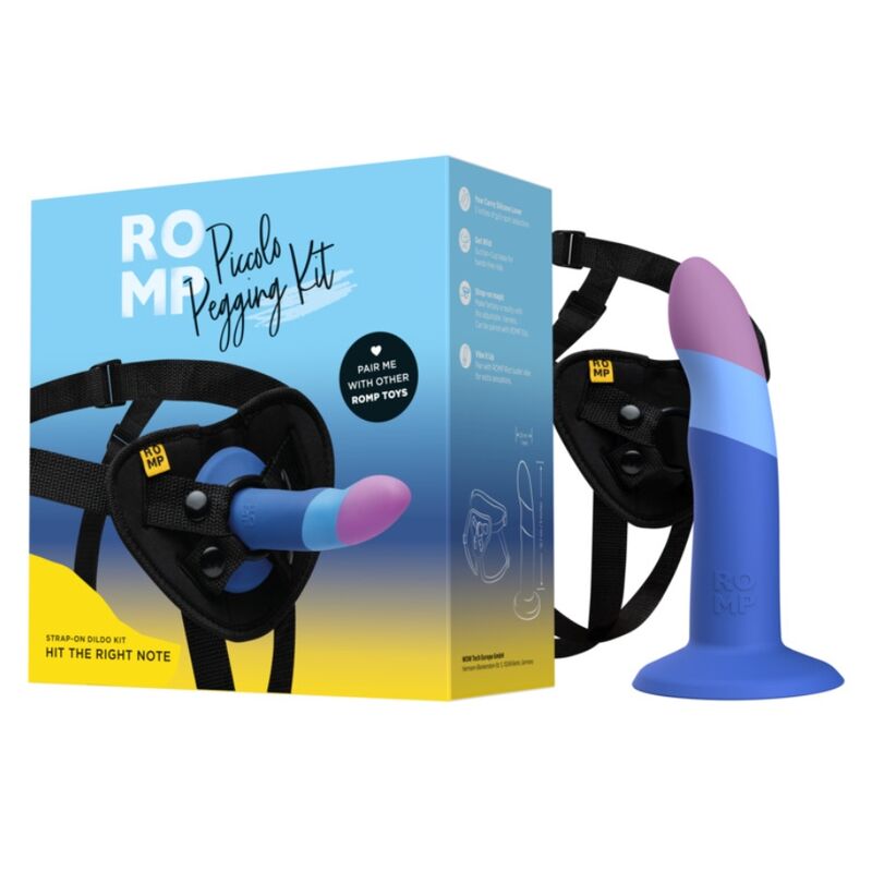 ROMP - PICCOLO GODEMICHET AVEC VENTOUSE TRICOLORE