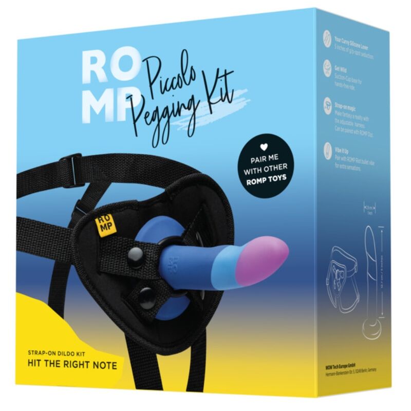 ROMP - PICCOLO GODEMICHET AVEC VENTOUSE TRICOLORE